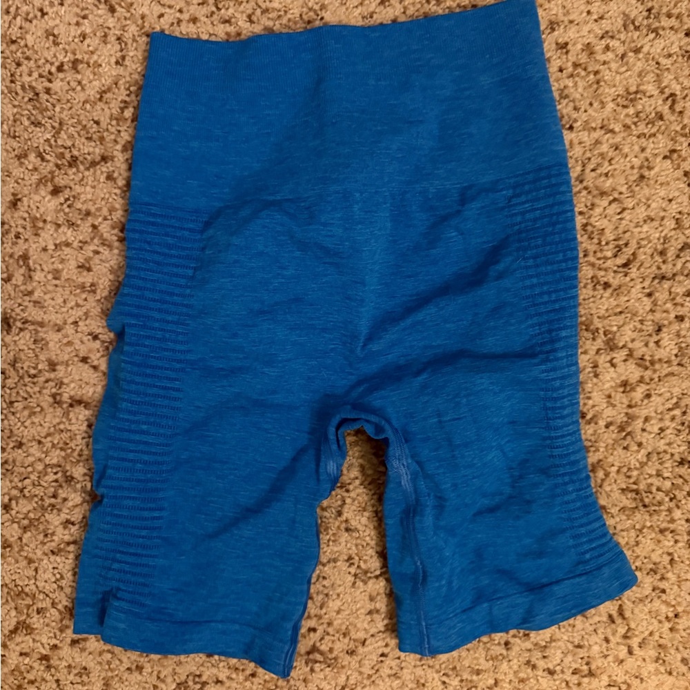 ALPHALETE: Blue biker shorts